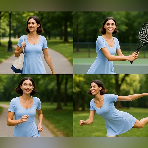 Tuckernuck Rosemary Sport Dress Size S NWT Light Blue Built-In Shorts Pockets - Picture 9 of 11